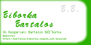 biborka bartalos business card